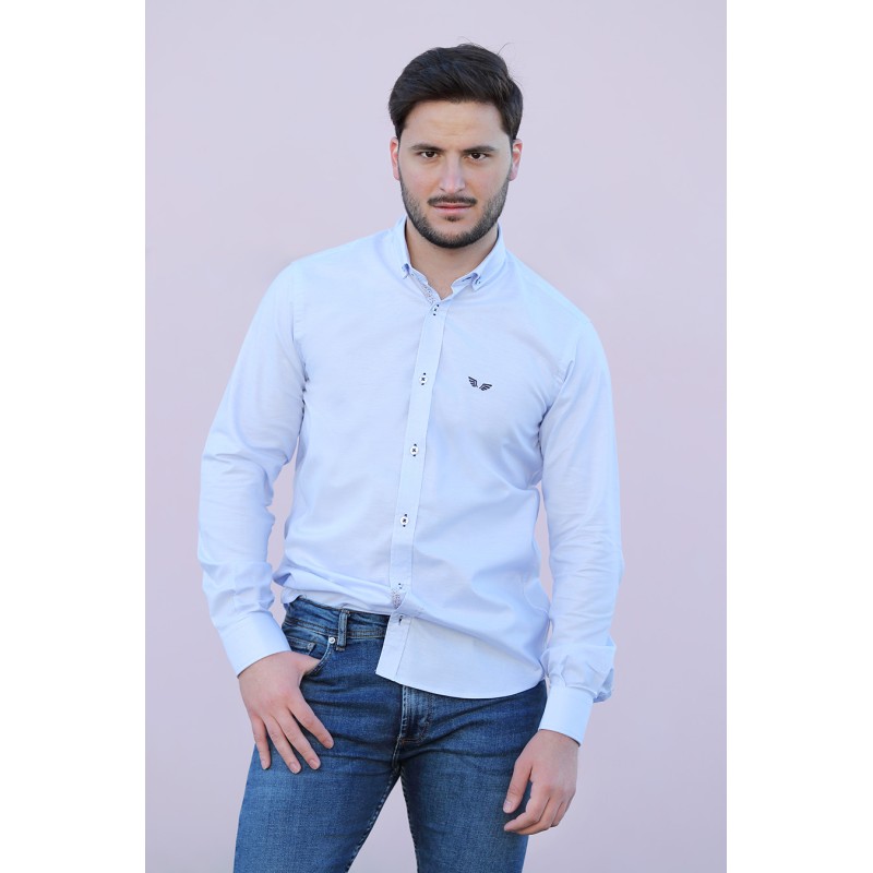 PORTIER HOMBRE CAMISA "CLASSIC OXFORD" - CELESTE